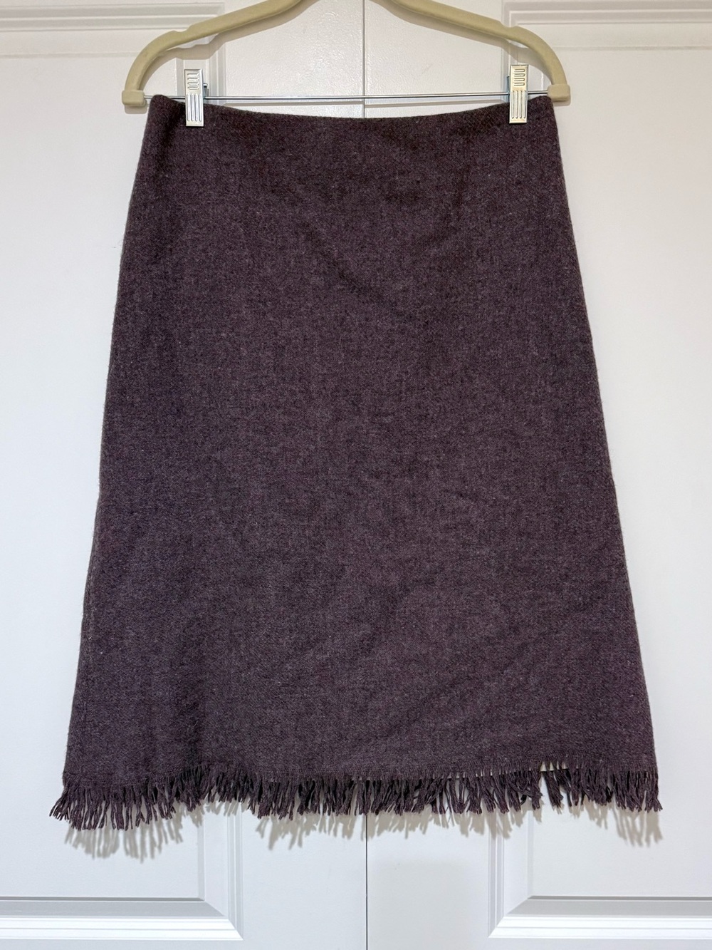 Fringed Hem Women's Wool lined Skirt
